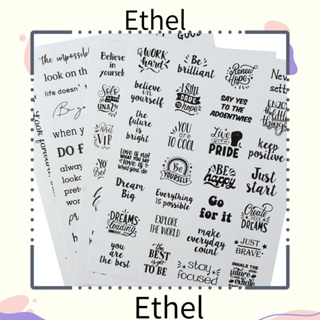 Ethel1 สติกเกอร์ PET ใส สีดํา สไตล์วินเทจ สําหรับตกแต่งสมุดภาพ DIY 24 แผ่น