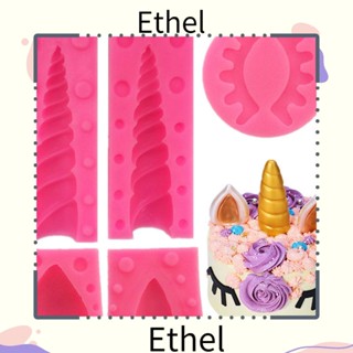 Ethel1 แม่พิมพ์ซิลิโคน รูปยูนิคอร์น สําหรับทําเบเกอรี่ ฟองดองท์ ขนม ดินเหนียว น้ําตาล งานฝีมือ DIY