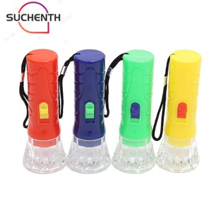 Suchenth พวงกุญแจไฟฉาย LED พลาสติก ขนาดเล็ก แบบพกพา ทนทาน สุ่มสี 10 ชิ้น