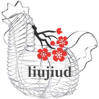 Liujiud ตะกร้าใส่ไข่ไก่ ทรงกลม พร้อมที่จับ