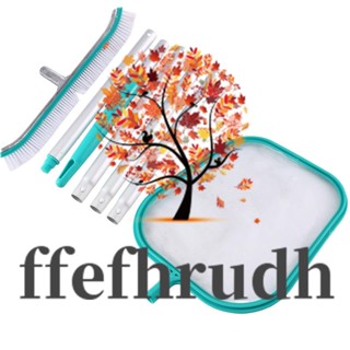 Ffefhrudh ตาข่ายทําความสะอาดสระว่ายน้ํา พร้อมใบไม้ เสายืดสไลด์ได้ แปรงขัด 18 นิ้ว เศษซากกวาด จากผนัง พื้น ขั้นบันได