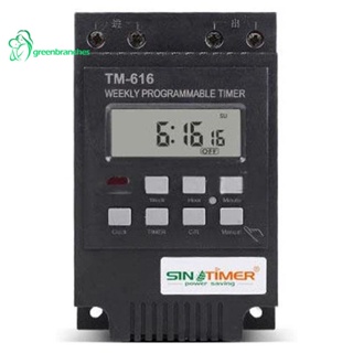 Greenbranches1 SINOTIMER TM616 รีเลย์ตั้งเวลาดิจิทัล ตั้งโปรแกรมได้ 7 วัน 4 พิน 110V Ac 7 วัน