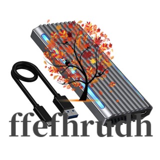 Ffefhrudh กล่องเคสมือถือ SSD RGB M.2 SSD Type-C USB 3.1 อินเตอร์เฟซ 10Gbps สําหรับ M2 NVME NGFF 1 ชุด