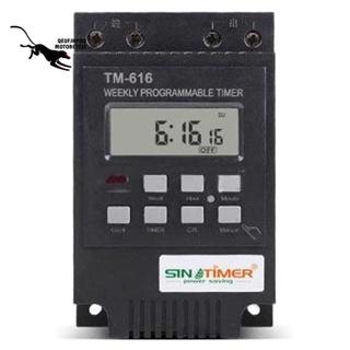 Qeufjhpoo SINOTIMER TM616 รีเลย์ตั้งเวลาดิจิทัล ตั้งโปรแกรมได้ 7 วัน 4 พิน 110V Ac