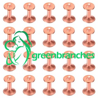 Greenbranches1 ชุดหมุดทองแดง ยาว สําหรับกระเป๋าสตางค์ หนัง งานฝีมือ DIY 25 ชุด