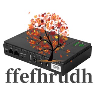 Ffefhrudh พาวเวอร์ซัพพลาย 9V 12V Mini UPS USB 10400MAh 18W สําหรับเราเตอร์ WiFi CCTV (ปลั๊ก US)