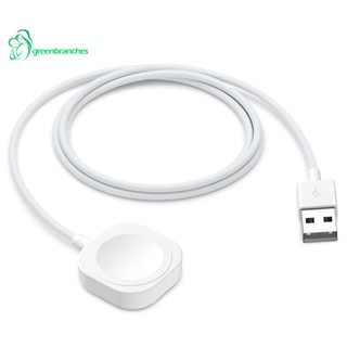 Greenbranches1 สายชาร์จนาฬิกาข้อมือ แบบแม่เหล็ก ยาว 1 เมตร สีขาว สําหรับ Apple Watch Charger Series 8 7 6 5 4 3 2 SE Ultra