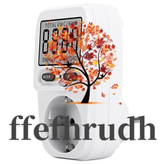 Ffefhrudh เครื่องวัดค่าไฟฟ้าในครัวเรือน ปลั๊ก EU พร้อมหน้าจอ LCD 3680 W/16 A