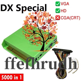 Ffefhrudh เมนบอร์ดเกมคอนโซล 5000 in 1 DX 1 ชุด และสายเคเบิล 2.8 มม. สีเขียว แบบเปลี่ยน สําหรับ Pandora Saga Box DX Special HD VGA