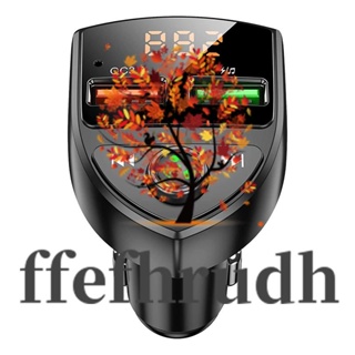 Ffefhrudh อะแดปเตอร์ส่งสัญญาณ FM บลูทูธ รองรับแฮนด์ฟรี เครื่องเล่น MP3 การ์ด TF สําหรับรถยนต์