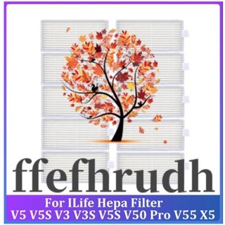 Ffefhrudh แผ่นกรอง Hepa แบบเปลี่ยน สําหรับหุ่นยนต์ดูดฝุ่น ILife Hepa Filter V5 V5S V3 V3S V5S V50 Pro V55 X5 10 ชิ้น