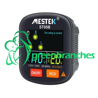 Greenbranches1 Mestek ST05 เครื่องทดสอบซ็อกเก็ต ปลั๊ก US RCD GFCI NCV 30MA