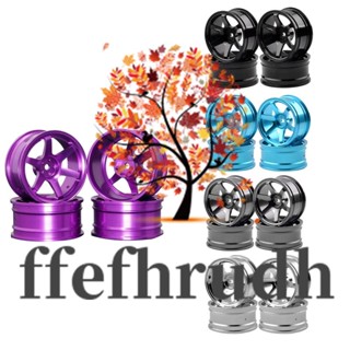 Ffefhrudh อะไหล่ขอบล้อรถบังคับ 6 ซี่ สีม่วง สําหรับรถบังคับ 1/10 On-Road 1052 Drift Sakura TE37+