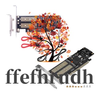 Ffefhrudh อะแดปเตอร์แปลงขยาย M.2 NVMe SSD NGFF เป็น PCIE 3.0 X16 M Key B Key MSATA PCI SATA 3 in 1