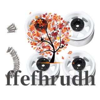 Ffefhrudh ขอบดุมล้อ 1.9 นิ้ว สีขาว สําหรับรถไต่หินบังคับ 1/10 Axial SCX10 II III Traxxas TRX4 RC4WD D90 4 ชิ้น