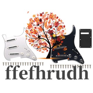 Ffefhrudh Prewired ST Pickguard SSS ปิ๊กอัพคอยล์เดี่ยว 3 คอยล์กีตาร์ แบบเปลี่ยน สีขาว สําหรับ Fender Standard Stratocaster