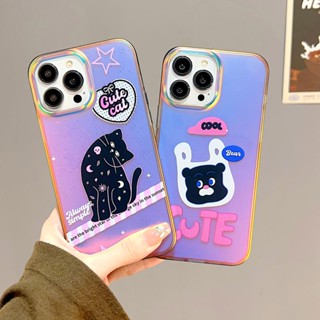 เคสโทรศัพท์มือถือแบบแข็ง ลายแมว หลากสี สําหรับ iPhone 11 12 12Pro 12ProMax 13 13Pro 13ProMax 14 14Pro 14ProMax