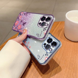 สําหรับ Xiaomi Redmi 10 10A 10C Note12 Pro 4G 5G Note11 Note11S เคสโทรศัพท์มือถือ Soft TPU Case เคสมือถือ 6D Electroplate Fashion Diamond Shiny Flowers เคสโทรศัพท์ใส กันกระแทก ปลอกซิลิโคน