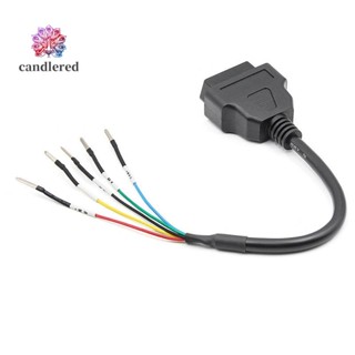 Candlered 16 Pin OBD OBD2 Female K Line CAN Line จัมเปอร์ทดสอบสายเชื่อมต่อรถยนต์วินิจฉัยสายเคเบิลต่อขยายสายไฟพิกเทล