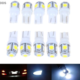 Ods หลอดไฟ LED T10 5-SMD 5050 5W5 สีขาว สําหรับติดป้ายทะเบียนรถยนต์ 10 ชิ้น