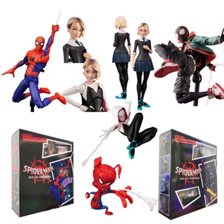 ฟิกเกอร์ Spider Man Into The Spider Verse Spider Gwen HAM SpiderMan Miles Morales Peter B Parker ของเล่นสําหรับเด็ก