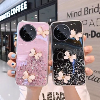 พร้อมส่ง เคสโทรศัพท์มือถือใส แบบนิ่ม ลายผีเสื้อ ประดับเลื่อม สําหรับ Realme11 NFC RealmeC51 Realme 11 NFC C51 4G 5G 2023