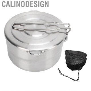 Calinodesign 1.5L Camping Pot Folding Handle Stable Cook With Lid For Hiking GS