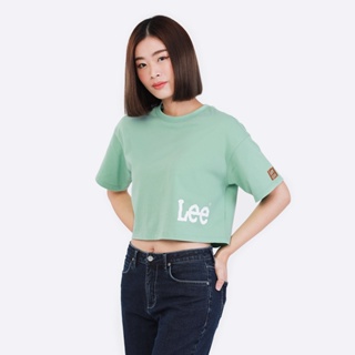 LEE เสื้อยืดแขนสั้นผู้หญิง คอลเลคชั่น Lee Club รุ่น LE S323WTSSN13 สีเขียว ลี เสื้อยืดแขนสั้น เสื้อผ้าผู้หญิง