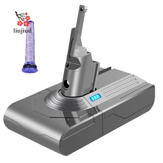 Liujiud อะแดปเตอร์แบตเตอรี่ 21.6V V8 และไส้กรองขั้นต้น แบบเปลี่ยน สําหรับแบตเตอรี่ Dyson V8 V8 Absolute V8 Animal Vacuum Cleaner Spare Parts