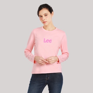 LEE เสื้อยืดแขนยาวผู้หญิง คอลเลคชั่น Lee Club ทรง REGULAR รุ่น LE S223WTLSN29 สีชมพู ลี เสื้อยืดแขนยาว เสื้อ เสื้อผ้าผู้หญิง