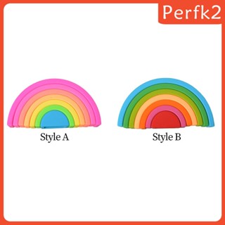 [Perfk2] ของเล่นจิ๊กซอว์ไม้ปริศนา รูปสายรุ้ง สําหรับเด็กอนุบาล 7 ชิ้น