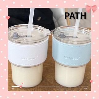 Path ขวดน้ํา แก้วกาแฟใส พร้อมหลอดดูด 400 มล.