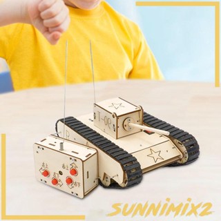 [Sunnimix2] ชุดโมเดลรถถังไม้ ทดลองวิทยาศาสตร์ DIY สําหรับเด็ก ของขวัญวันเกิด