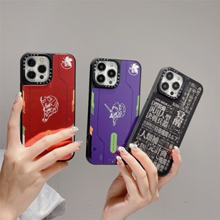 Casetifg เคสโทรศัพท์มือถือซิลิโคน TPU แข็ง กันกระแทก ลายการ์ตูนอนิเมะ Evangelion สําหรับ iPhone 15 11 12 13 14 Pro Max