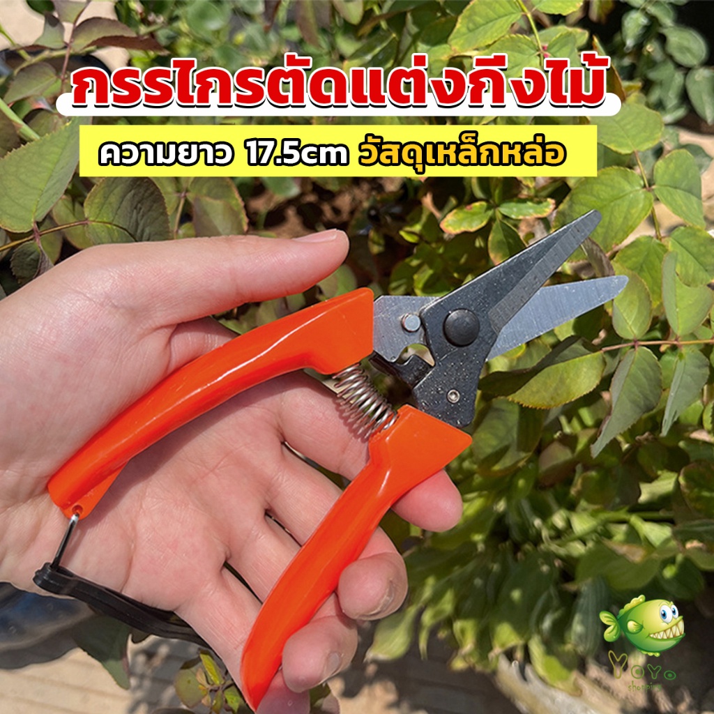 YOYO กรรไกรแต่งกิ่งไม้ เหล็กคาร์บอน สำหรับใช้ในสวน ด้ามกระชับมือ garden shears