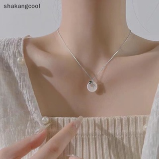 Shakangcool สร้อยคอโซ่ จี้รูปใบไม้ไผ่ ประดับเพทาย สีเงิน สไตล์โบราณ สําหรับผู้หญิง SGL