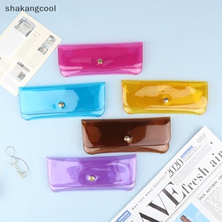 Shakangcool กระเป๋าใส่แว่นตากันแดด PVC สีแคนดี้ใส แบบพกพา สําหรับผู้หญิง และผู้ชาย SGL