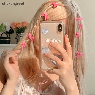 Shakangcool กิ๊บติดผมหน้าม้า ประดับโบว์ ขนาดเล็ก สีชมพู แฟชั่นฤดูร้อน สําหรับผู้หญิง 5 ชิ้น ต่อชุด SGL