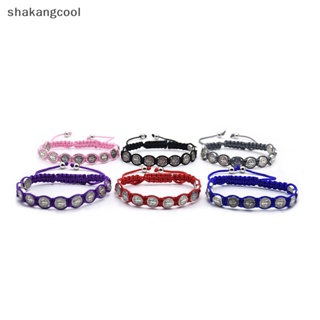 Shakangcool สร้อยข้อมือถัก ประดับลูกปัด 6 สี ปรับได้ เครื่องประดับ ของขวัญทางศาสนา SGL