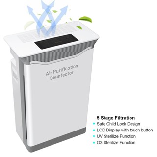 เครื่องฟอกอากาศ หน้าจอ LCD อัลตราไวโอเลต O3 5 ขั้นตอน
