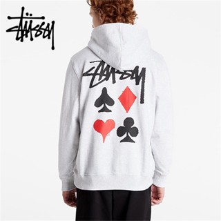 STUSSY เสื้อกันหนาวลําลอง ผ้าฝ้าย มีฮู้ด แบบดั้งเดิม สําหรับคู่รัก