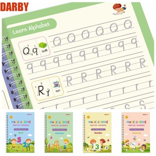 Darby สมุดคัดลอกลายตัวอักษรคณิตศาสตร์ แบบหนา วาดตัวเลข เครื่องเขียน สําหรับฝึกเขียนตัวอักษร
