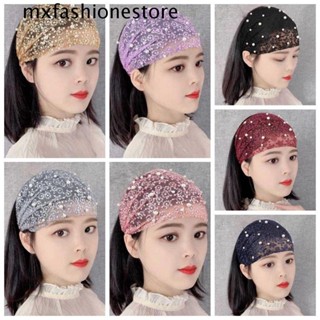 Mxfashione ที่คาดผม ด้านข้างกว้าง เครื่องประดับผม หวาน ดอกไม้ ล้างหน้า แต่งหน้า ไข่มุก สไตล์เกาหลี สวมผม