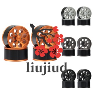 Liujiud ขอบดุมล้อโลหะ 1.55 สําหรับรถไต่หินบังคับ 1/10 Axial Yeti Jr RC4WD D90 TF2 Tamiya CC01 LC70 MST JIMNY 4 ชิ้น