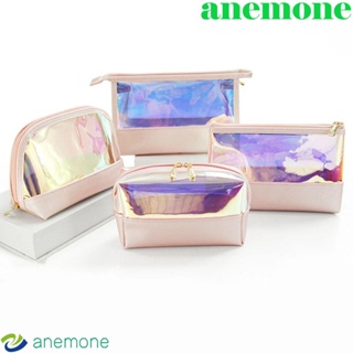 Anemone กระเป๋าเครื่องสําอาง กระเป๋าออแกไนเซอร์ หนัง PU ทรงสี่เหลี่ยม ความจุขนาดใหญ่