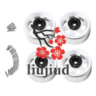 Liujiud ขอบดุมล้อรถบังคับ 1.9 นิ้ว สีขาว สําหรับรถไต่หินบังคับ 1/10 Axial SCX10 II III Traxxas TRX4 RC4WD D90 4 ชิ้น