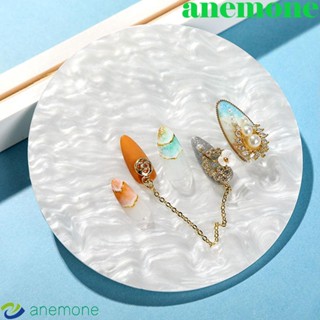 Anemone จานผสมสีทาเล็บ ทรงหกเหลี่ยม DIY สําหรับผสมสีทาเล็บ