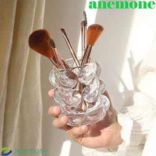 Anemone กล่องเก็บแปรงแต่งหน้า เครื่องสําอาง ลิปสติก ลูกปัดเพชร สีเหลืองอําพัน สําหรับผู้หญิง