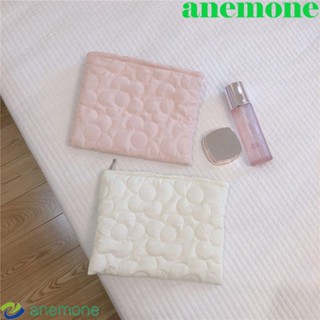 Anemone กระเป๋าเครื่องสําอาง ผ้าแคนวาส มีซิป ขนาดใหญ่ จุของได้เยอะ ลายดอกไม้น่ารัก เหมาะกับของขวัญ สําหรับผู้หญิง