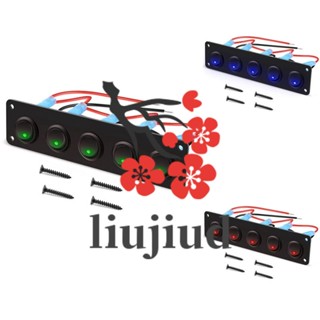 Liujiud แผงสวิตช์โยก LED 12-24V ทรงกลม สีแดง สําหรับเรือยอร์ช เรือทะเล รถยนต์